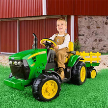 Load image into Gallery viewer, John Deere Ground Force Tractor with Trailer