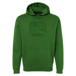 John Deere Mens Green Embossed Vintage Hoodie - Size XL