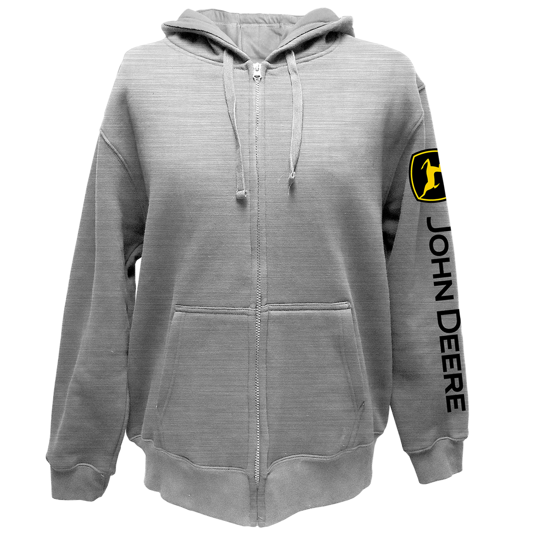 John Deere Grey Construction Mens Zip Hoodie 2XL PrairieCoast