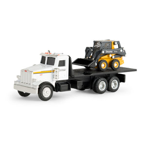 1/64 John Deere 320E Skid Steer w/ Peterbilt Model 367 Truck