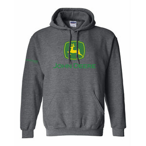 John Deere Heavy Hoodie Sweatshirt, Dark Heather - Size 3XL