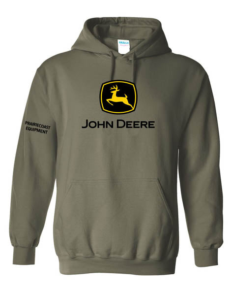 John Deere Heavy Hoodie Sweatshirt, Military Green Construction - Size Medium