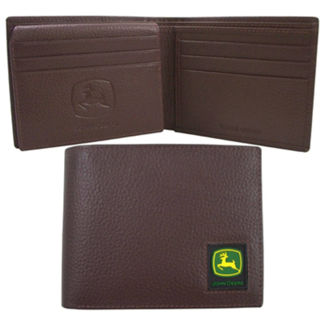 John Deere Bi-fold Wallet w/Logo Patch - BROWN