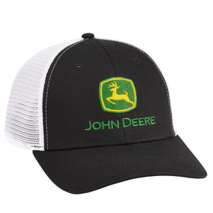 John Deere Black/White Chino Cap