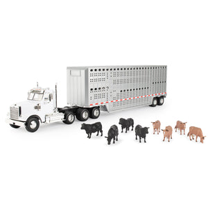 1/32 Freightliner Semi w/Livestock Trailer Set