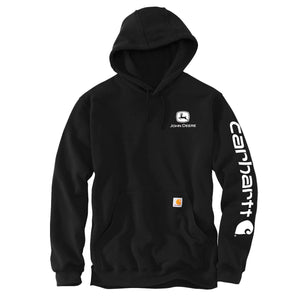 Black hoodie with john deere logo