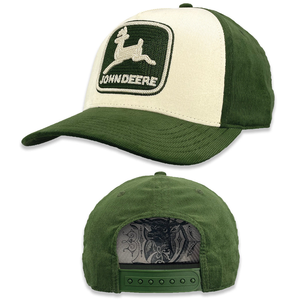 Mens Olive Vintage Raised Emblem Cap