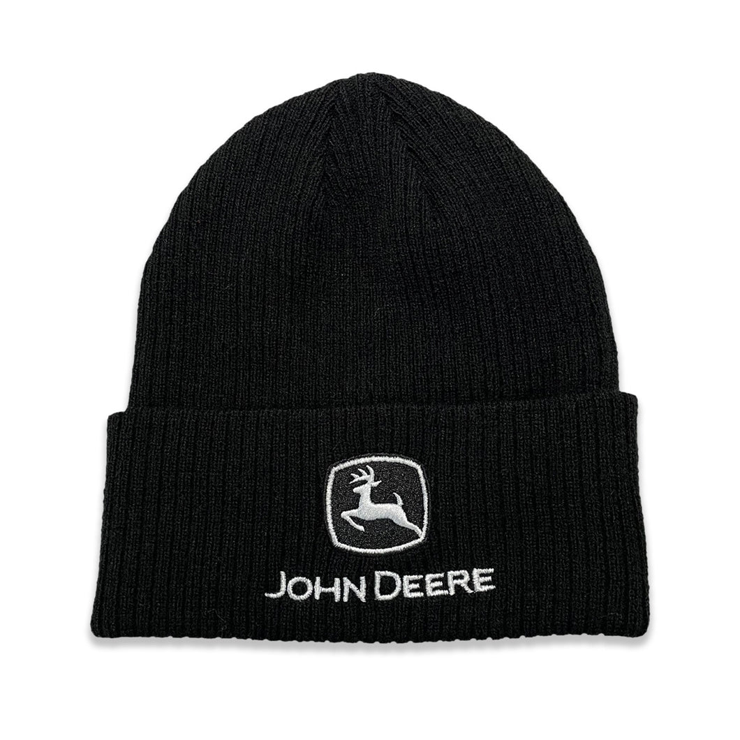 John Deere Black Embroidered Logo Beanie Toque