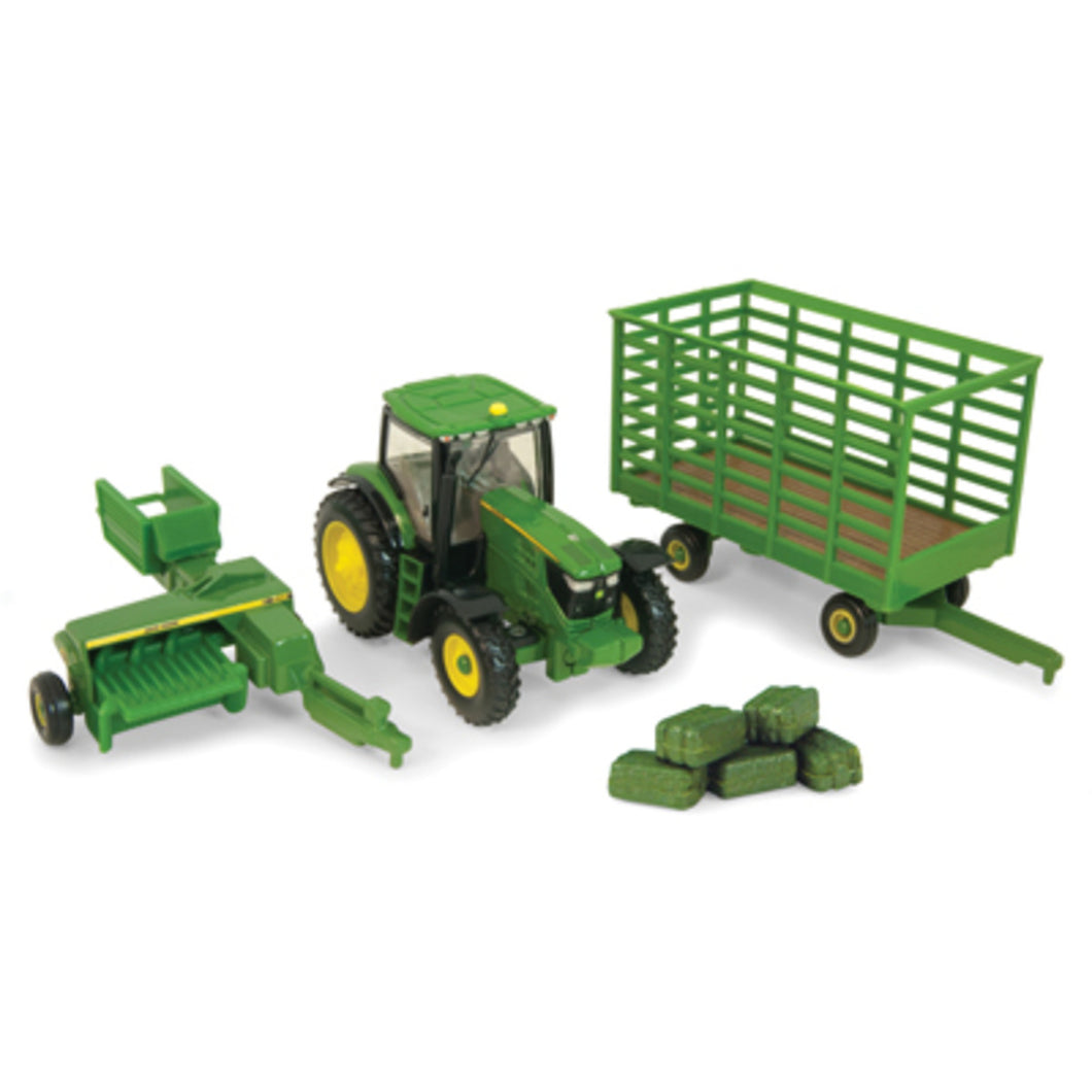 1/64 John Deere 6210 with Baler & Wagon Set