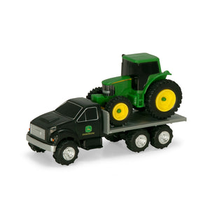 Die-cast flatbed truck with tractor