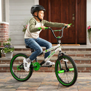 Black White and Green Stunt Bike