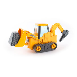 Loader fully assembled with drill and bucket