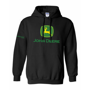 John Deere Heavy Hoodie Sweatshirt, Black - Size 2XL