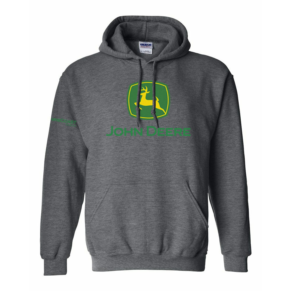 John Deere Heavy Hoodie Sweatshirt, Dark Heather - Size Small