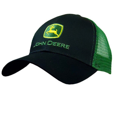 Mens Classic John Deere Two Tone Black/Green Cap