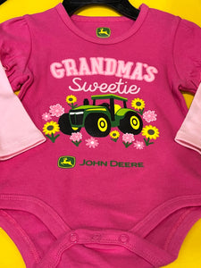 Bodysuit with Tractor graphic and flowers