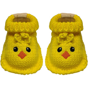 cotton blend yellow chick booties