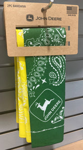 green and yellow bandana with john deere logo