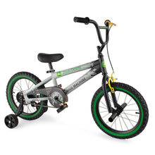 Load image into Gallery viewer, Grey and Black bicycle with training wheels

