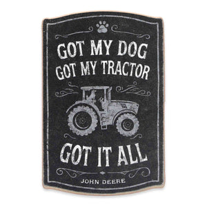 MDF Chalk style sign with tractor